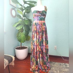 MANGO Collection Georgette shoulder strap floral maxi dress